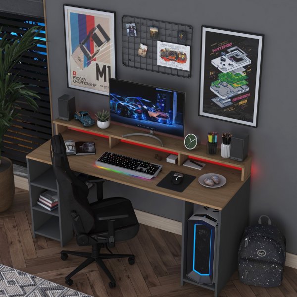 Ludanto skrivebord - Valnøtt/antrasitt Ludanto skrivebord - Valnøtt/antrasitt