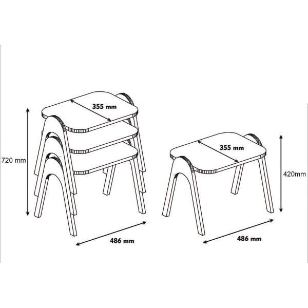 Paris settbord - Valnøtt/hvit Paris settbord - Valnøtt/hvit