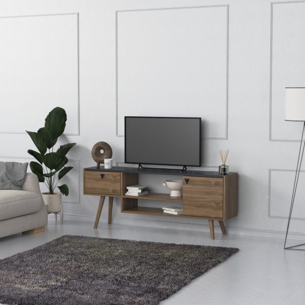 Nida mediebenk - Antrasitt/Valnøtt Nida mediebenk - Antrasitt/Valnøtt