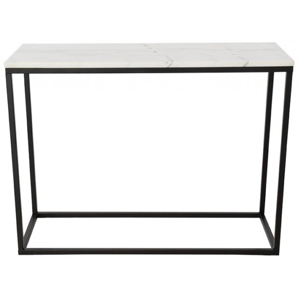 Accent konsollbord - Hvit marmor / sort