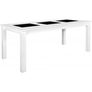 Jasmine spisebord 180x90 cm hvit med sorte plater