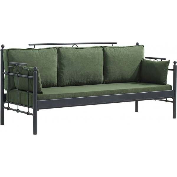 Hampus 3-seters utesofa - Svart/grnn
