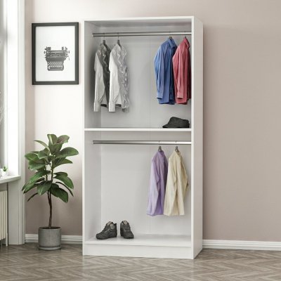 Cavolo garderobeskap 90 cm - Hvit/svart