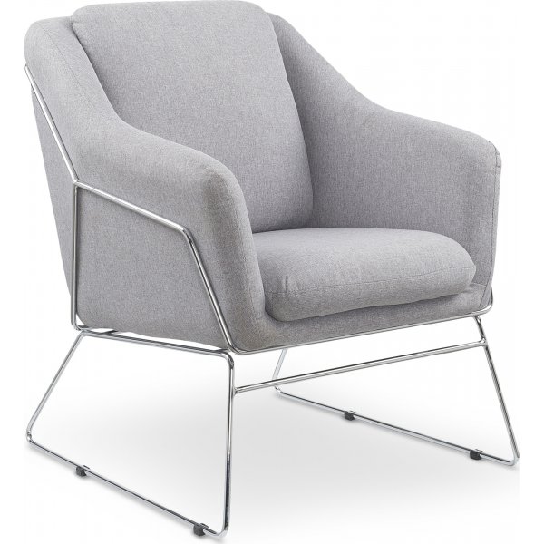Bertta lenestol - Grå (stoff) / Krom Bertta lenestol - Grå (stoff) / Krom