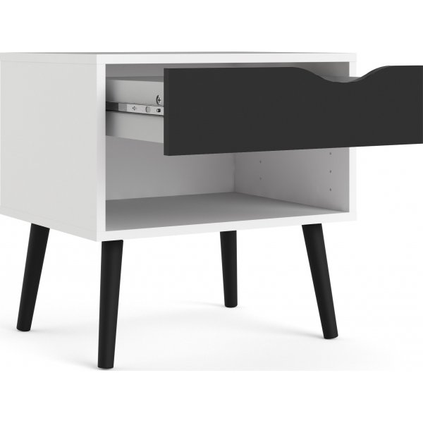 Oslo nattbord - Hvit/svart