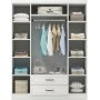 Henna garderobe 140 x 50 x 210 cm - Hvit