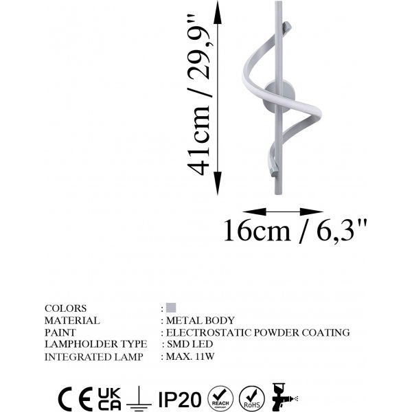 Makena vegglampe - Grå Makena vegglampe - Grå