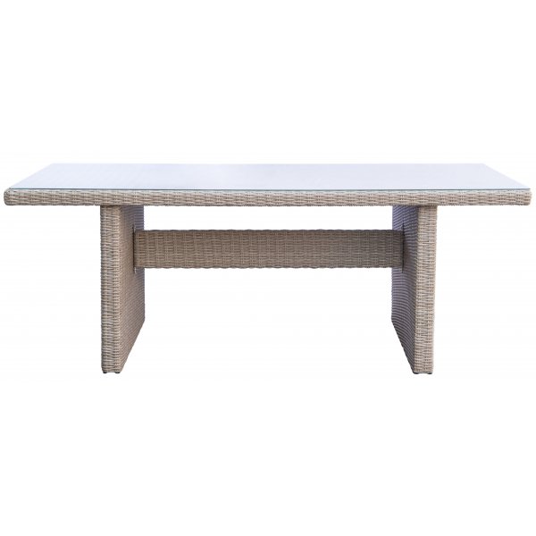 Hampton spisebord i syntetisk rotting 200x100 cm - Natur