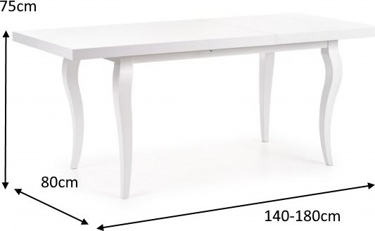 Ammie spisebord 140-180 cm - Hvit