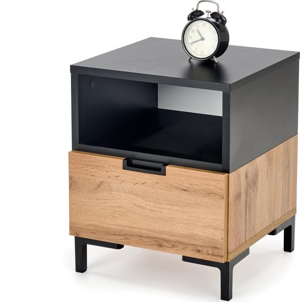 Chantelle nattbord - Eik/sort Chantelle nattbord - Eik/sort