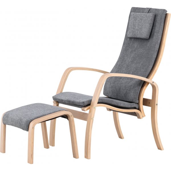 Grötö lenestol - Mørk grå/hvitvask Grötö lenestol - Mørk grå/hvitvask