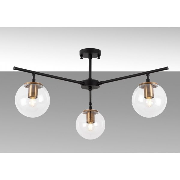 Atlas taklampe 10245 - Sort/antikk