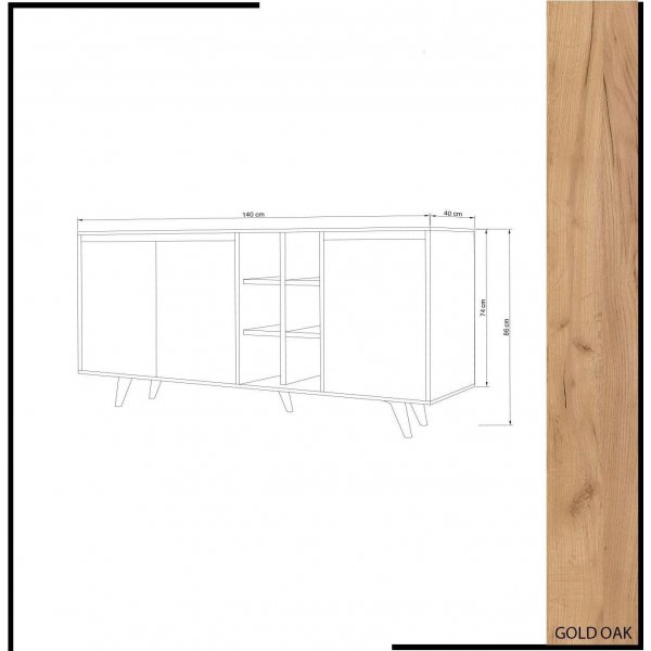 Seria skjenk - Eik/hvit Seria skjenk - Eik/hvit