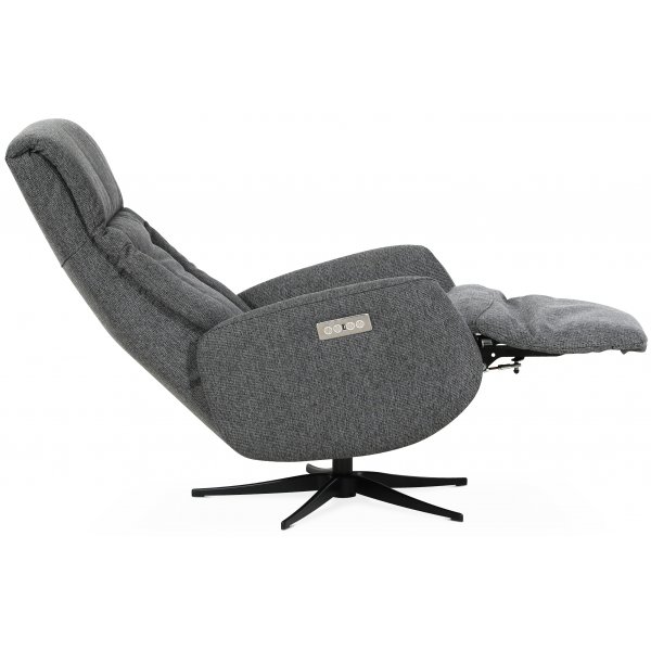 Marbäck lyx recliner- lenestol (2 el-motorer) innebygget fotskammel - Lysegrått tøystoff Marbäck lyx recliner- lenestol (2 el-motorer) innebygget fotskammel - Lysegrått tøystoff