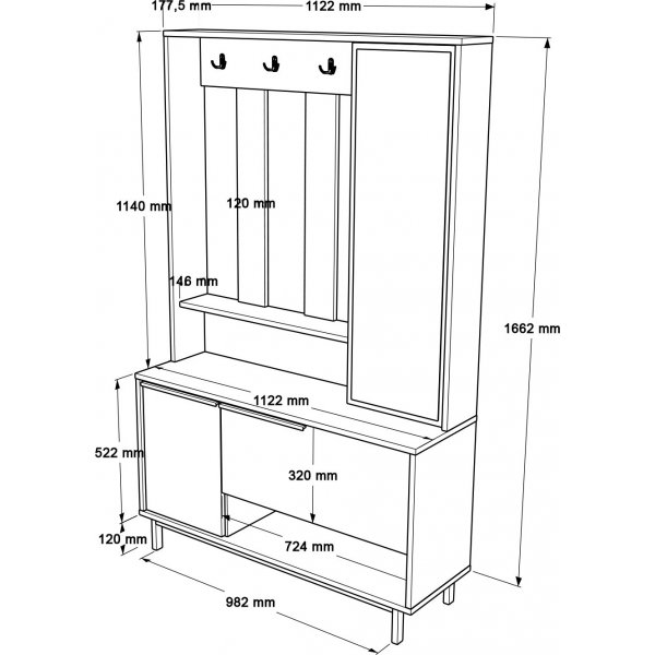 Ocean hall møbler - Valnøtt/eik Ocean hall møbler - Valnøtt/eik