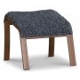 Lammet / Fushion fotskammel i saueskinn scandinavian grey - Brunbeiset eik