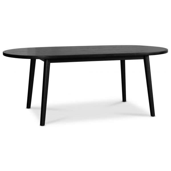 Scoop ovalt spisebord 200 cm - svartbeiset eik