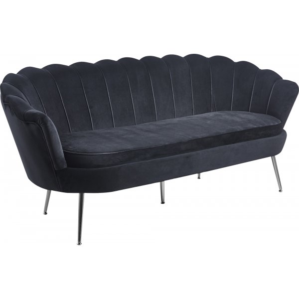 Musslan 3-seters sofa - Svart / krom + Tekstilrens for mbler