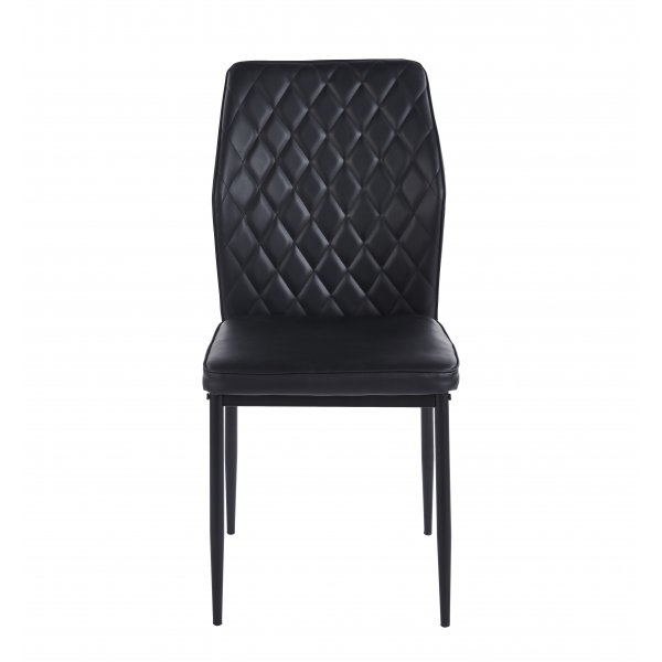 Inez spisestol i svart kunstskinn med svarte ben