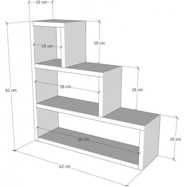 Piramit vegghylle - Antrasitt
