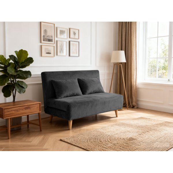 Sovesofa Helsingborg - Mørkegrå fløyel | 193 cm Sovesofa Helsingborg - Mørkegrå fløyel | 193 cm