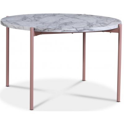 Aspö spisebord Ø120cm - Lys marmor/rosa