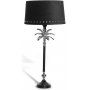 Palmblad Bordlampe 39cm - Slv/Sort