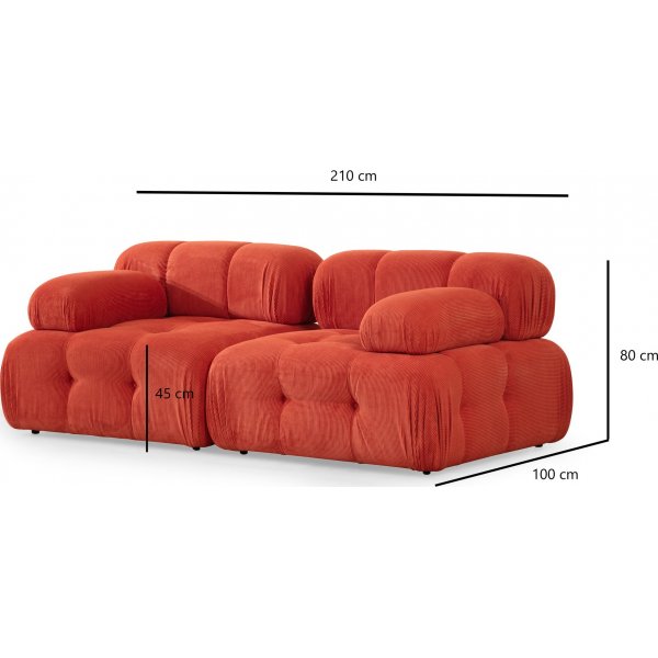 Doblo 2-seters sofa i bouclè - Brun Cappuccino Doblo 2-seters sofa i bouclè - Brun Cappuccino