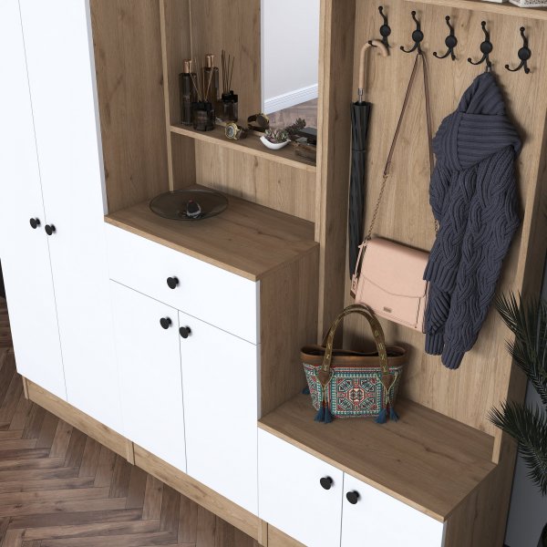 Mendy hallmbler 180 cm - Valntt/hvit