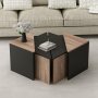 Enigmo bord 45/60 x 45/60 cm - Eik/sort