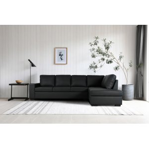 Solna sofa med åpen finish 304 cm høyre - Svart bunnet skinn Solna sofa med åpen finish 304 cm høyre - Svart bunnet skinn