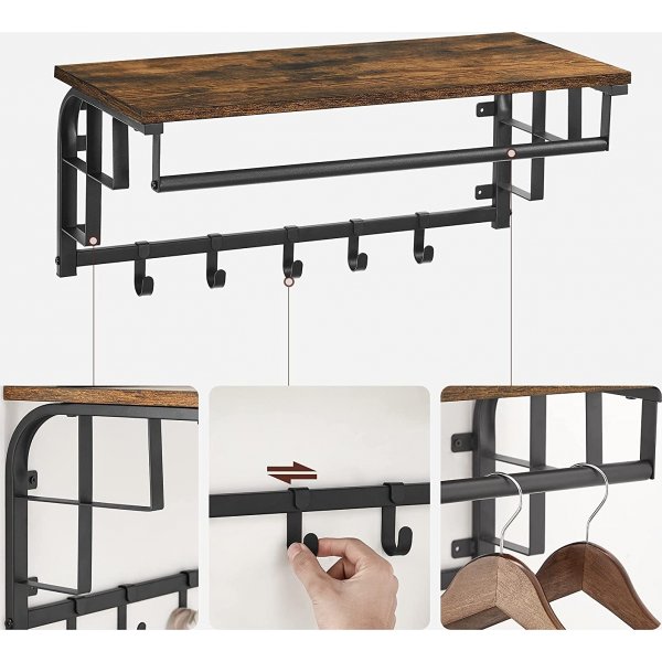 Aleksander hattehylle 66 cm - Brun/svart Aleksander hattehylle 66 cm - Brun/svart