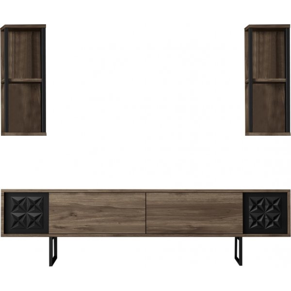 Erki TV-stativ - Valnøtt/svart Erki TV-stativ - Valnøtt/svart