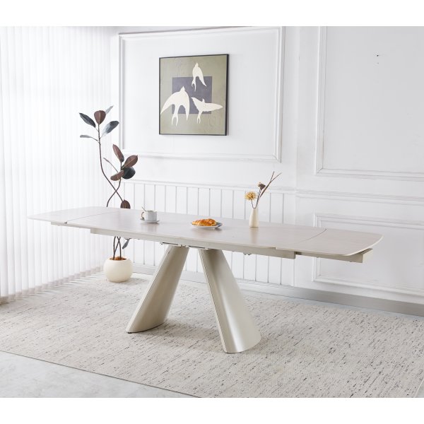 Saturnus spisebord uttrekkbart 165-240 cm - Beige travertin