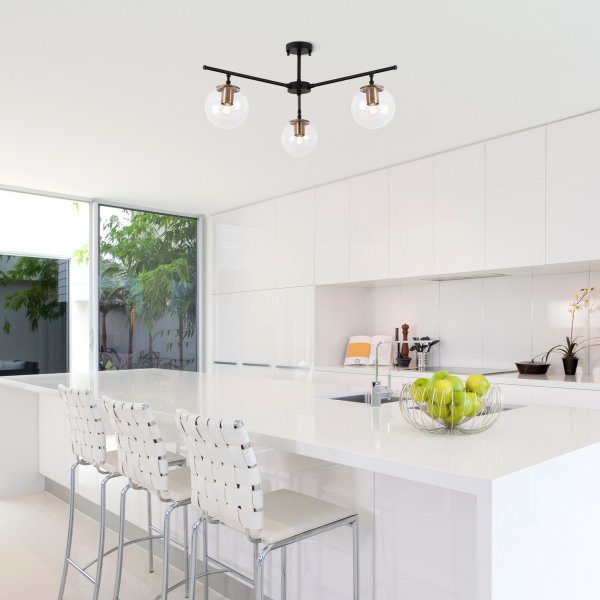 Atlas taklampe 10245 - Sort/antikk