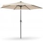Parasoll Malta med soldrevet LED belysning - Ecru/gr
