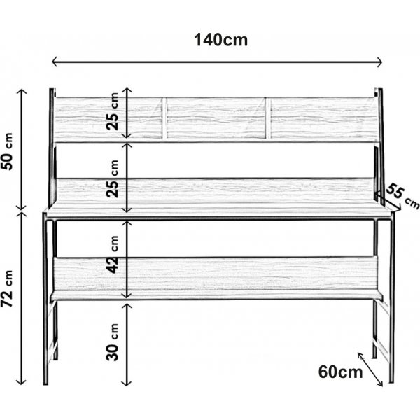 Demir skrivebord 140 x 60 cm - Eik Demir skrivebord 140 x 60 cm - Eik