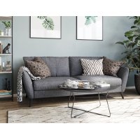 Country 3-seter sofa - Grå (stoff) / Svarte ben Country 3-seter sofa - Grå (stoff) / Svarte ben