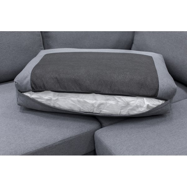 Nova gr� U-formet sofa med metallben - D2A