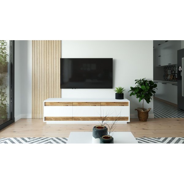 Future mediebenk 4 - Furu/hvit Future mediebenk 4 - Furu/hvit