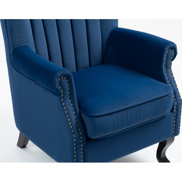 Bl flyelslenestol med reklaffer