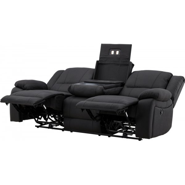 Singapore 3-seters hvilesofa - svart