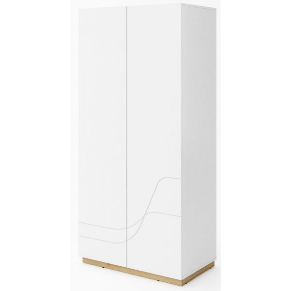 Dayna garderobe - Hvit/riviera eik