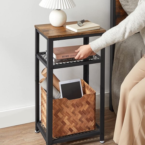 Lasse sidebord 40 x 30 cm - Brun/svart