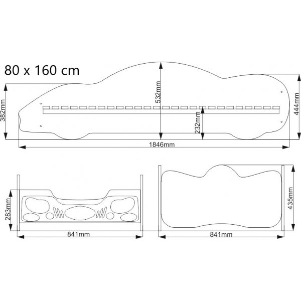 Louie racerbil barnseng - Valgfri farge og størrelse! Louie racerbil barnseng - Valgfri farge og størrelse!