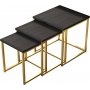 Reisebord 7, 30/35/40x30/35/40 cm - Svart/gull