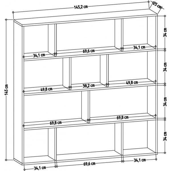 Hodbi bokhylle - Hvit/wenge