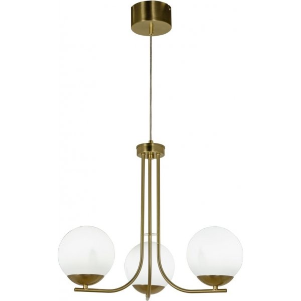 Taklampe Orfeus - Matt messing / opalhvit