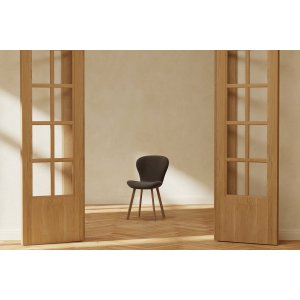 Spisestol Lilja i brunt lin