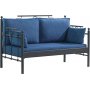 Hampus 2-seters utesofa - Svart/bl